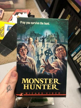 Monster Hunter Wizard Case Only Horror Sov Slasher Oop Rare Slip Big Box Htf Vhs