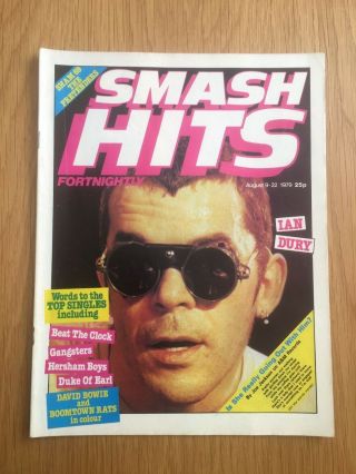 Smash Hits August 79 Rare Issue No.  18 Ian Dury,  David Bowie,  Boomtown Rats Vgc