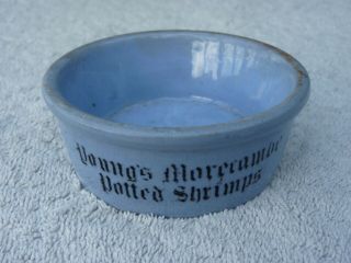Rare Blue Vintage Youngs Morecambe Potted Shrimps Pot