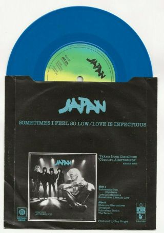 Japan Sometimes I Feel So Low Rare Uk Blue Vinyl Single With Picture Cover