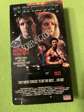 To Be The Best Vhs Pm Entertainment Rare Action Martin Kove Screener Sov