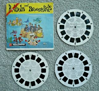 Bedknobs And Broomsticks 1971 Viewmaster Reels Set B366 Rare Complete I927