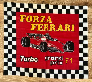 Rare Old Ferrari Silk Flag / Ferrari Banner Vintage Ferrari Flag Made Of Silk