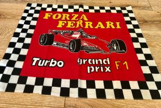 RARE old Ferrari silk flag / Ferrari banner Vintage Ferrari flag made of silk 2