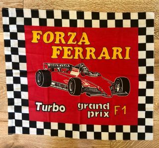 RARE old Ferrari silk flag / Ferrari banner Vintage Ferrari flag made of silk 3