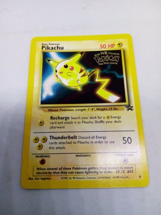 Pikachu - 4 Black Star Promo Rare - Wotc Pokemon Card - 1999 Nintendo
