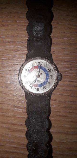 Very Rare Vintage Timex Time Teacher Mechanical Child 