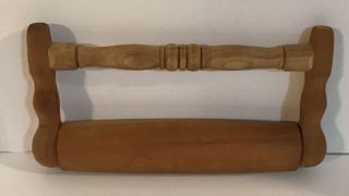 Rare Antique Draahlus Style Cherry Wood Rolling Pin Pennsylvania Dutch Kitchen
