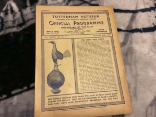 Rare Tottenham V Sheffield Weds 1946 Programme