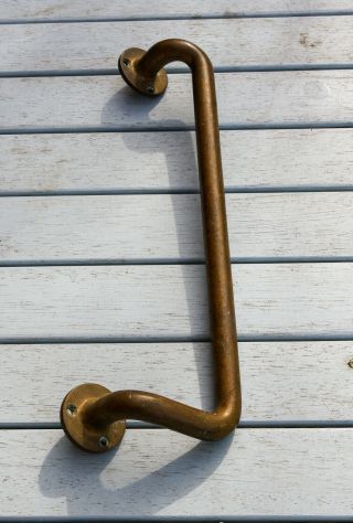 Rare Vintage Reclaimed Solid Bronze? Brass Tubular Door Handle From Old School