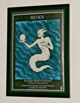 Red Box Framed A4 1987 Heart Of The Sun Single Band Promo Rare Poster