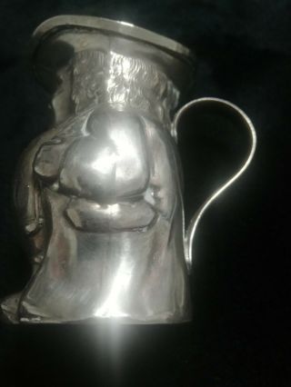 Rare Antique Victorian Cream Jug Silver Plated On Copper In The Form Of Toby Jug