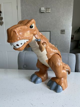 Rare Jurassic Imaginext Mega T - Rex Dinosaur,  Moves,  Makes Noise Large Toy Figure