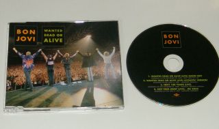 Bon Jovi Wanted Dead Or Alive Live Rare 2001 German 4 - Track Cd Single