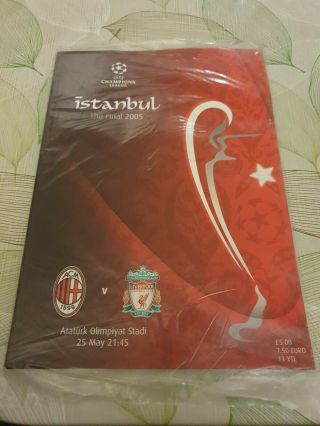Uefa Champions League 2005 Final Programme Ac Milan Vs Liverpool Rare