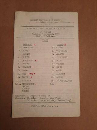 1970/71 Barnsley V Accra Friendly Rare 6th August 4 Page Programme Sof 10 - 2