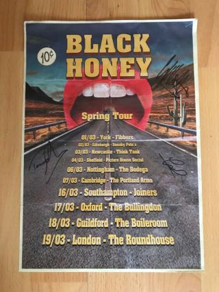 Rare Black Honey Signed Tour Poster Nme/oasis Interest