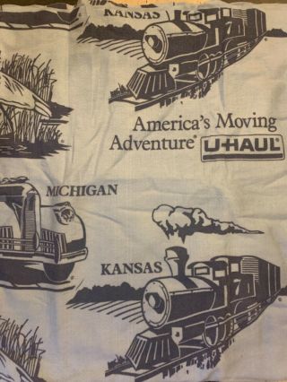 Vintage (rare) U - Haul Moving Blankets 70 X80 Uhaul Train Kansas