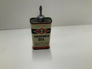 Vintage Rare Dx Household Oil Lead Top Can 4 Oz