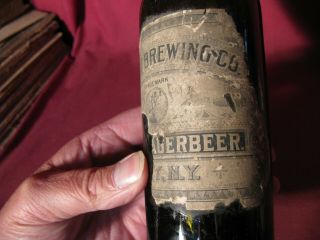Rare 19th C Pre Prohibition Quandt Brewing Co Troy NY Labelled Beer Bottle 3