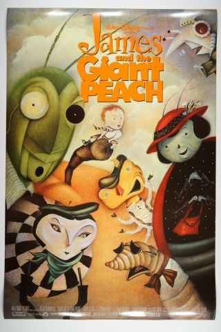 James And The Giant Peach 27x40 Ds Rare Movie Poster 1996 Pr Tim Burton