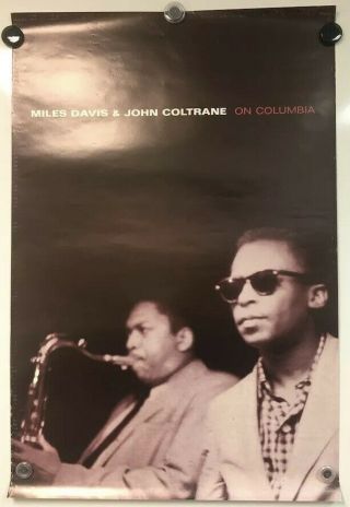 Miles Davis & John Coltrane On Columbia 1989 Rare Promo Poster Large 24 " X37 "
