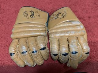 Very Rare 1920’s Reach Game Worn Hockey Gloves The Hardest Gloves To Get