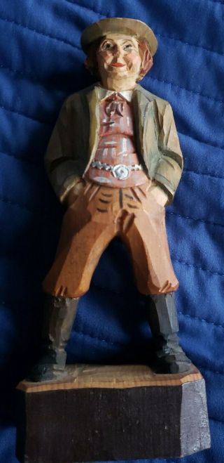 Rare Vintage Hand Carved Wooden Swiss Figure