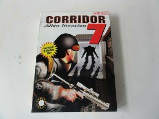 Corridor 7: Alien Invasion (pc,  1995) Rare Big Boxed First Person Shooter