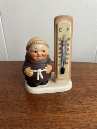 Vintage Goebel Friar Tuck Blue Thermometer Monk 1956 West Germany,  Rare