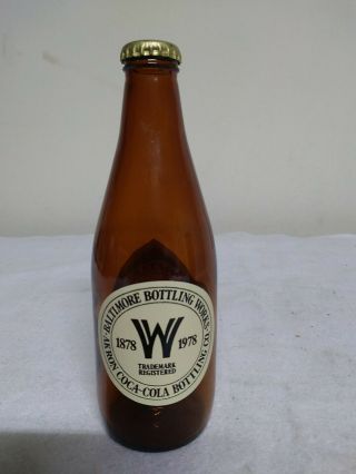 Rare 1978 Coca Cola Coke Baltimore Bottling Amber Glass Bottle