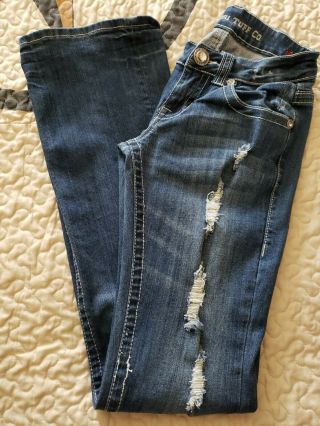 Cowgirl Tuff Jeans Aint My Day To Care Size 26x37 Rare Distressed