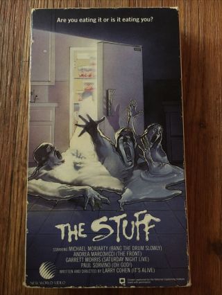 The Stuff - Vhs 1985 Larry Cohen Rare Oop World Video Enough Is Never Enough