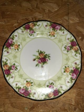Rare 2003 Royal Albert Old Country Roses Cameo Green Salad Luncheon Plate