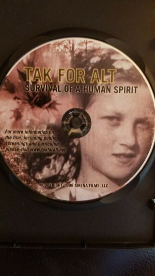 Tak For Alt (dvd,  1998) Rare Documentary Holocaust Survivor Judith Meisel