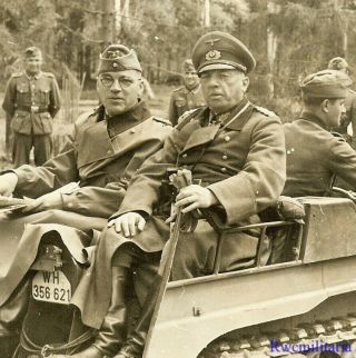 Port.  Photo: Rare Wehrmacht General W/ Knights Cross On Kettenkrad Motorcycle