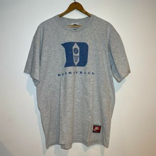 Rare Vintage 90s Nike White Tag Duke Basketball T - Shirt Medium