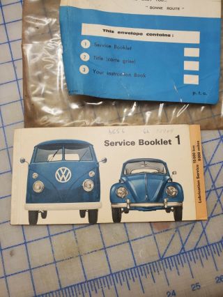 Rare Service Booklet 1 Vw Volkswagen Beetle Bug Bus 1966 Vw France S.  A