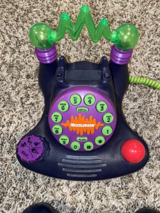 Vintage Nickelodeon Talk Blaster Telephone Landline 1997 Talks & Lights Up Rare