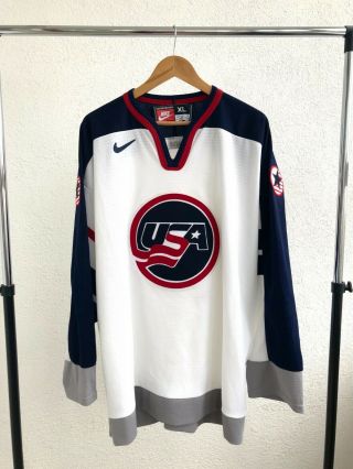 Nike Rare Vintage 1998 Usa National Team Olympic Hockey Jersey Men 