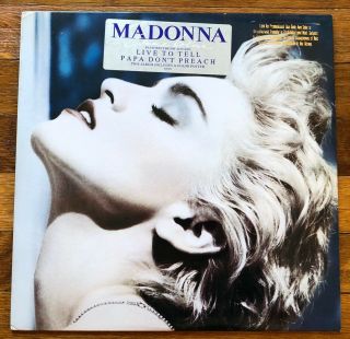 Madonna True Blue Rare Promo Vinyl Lp Record W/ Hype Sticker 