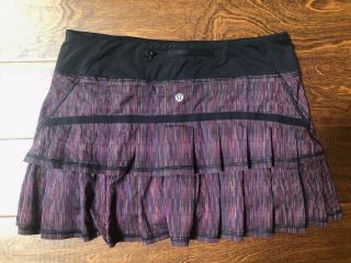 Lululemon Sz 6 Reg Pace Setter Skirt - Wee Are From Space Black March Multi Rare