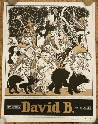 David B Silkscreen Poster Fantagraphics Ltd.  Ed.  Signed L’association Rare