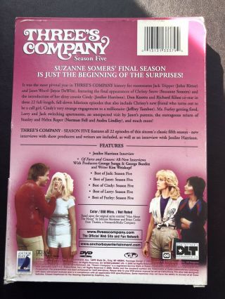 Three ' s Company Season 5 DVD Box Set 4 Disc RARE OOP 2
