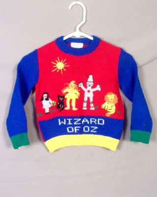 Vtg 80s 90s Harlequin Designs Rare Kids The Wizard Of Oz Pullover Sweater 4t