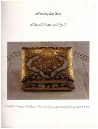 China Painting Pattern Rectangular Box Raised Paste Gold Ruth Cooper 1998 Rare