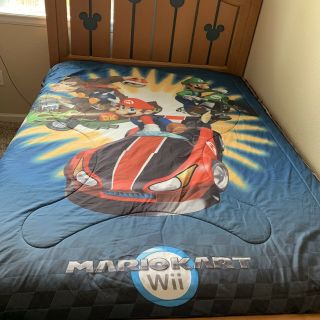 Mario Kart Donkey Kong Nintendo Wii Bedding Comforter Twin Size Blanket Rare 2