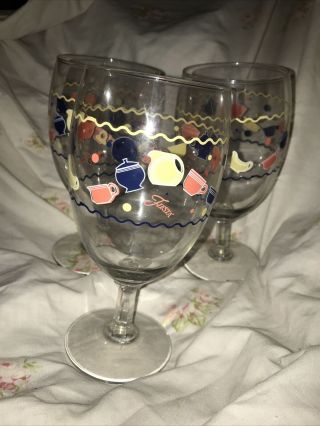 3 Fiesta Glassware 16.  5 Oz Wine Goblet Glass Discontinued Rare