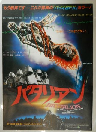 1985 Vintage Japanese Return Of The Living Dead Movie Poster Horror Monster Rare