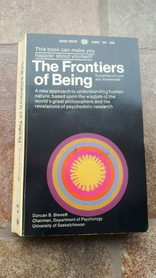 Frontiers Of Being Blewett Dynamics Of Love & Awareness Rare Pb 1st Ed
